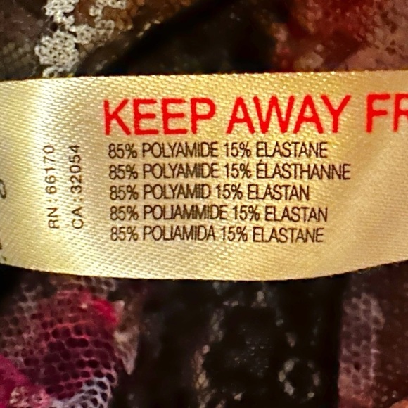 Free People Lady Lux Printed Layering Top in Black Combo XS NWOT NEW Floral - Picture 12 of 14